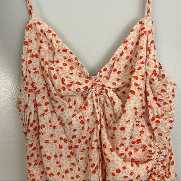 NWT Cotton Candy LA Rosebud Floral Shirred Tank Dress Salmon Size M - Picture 3 of 10